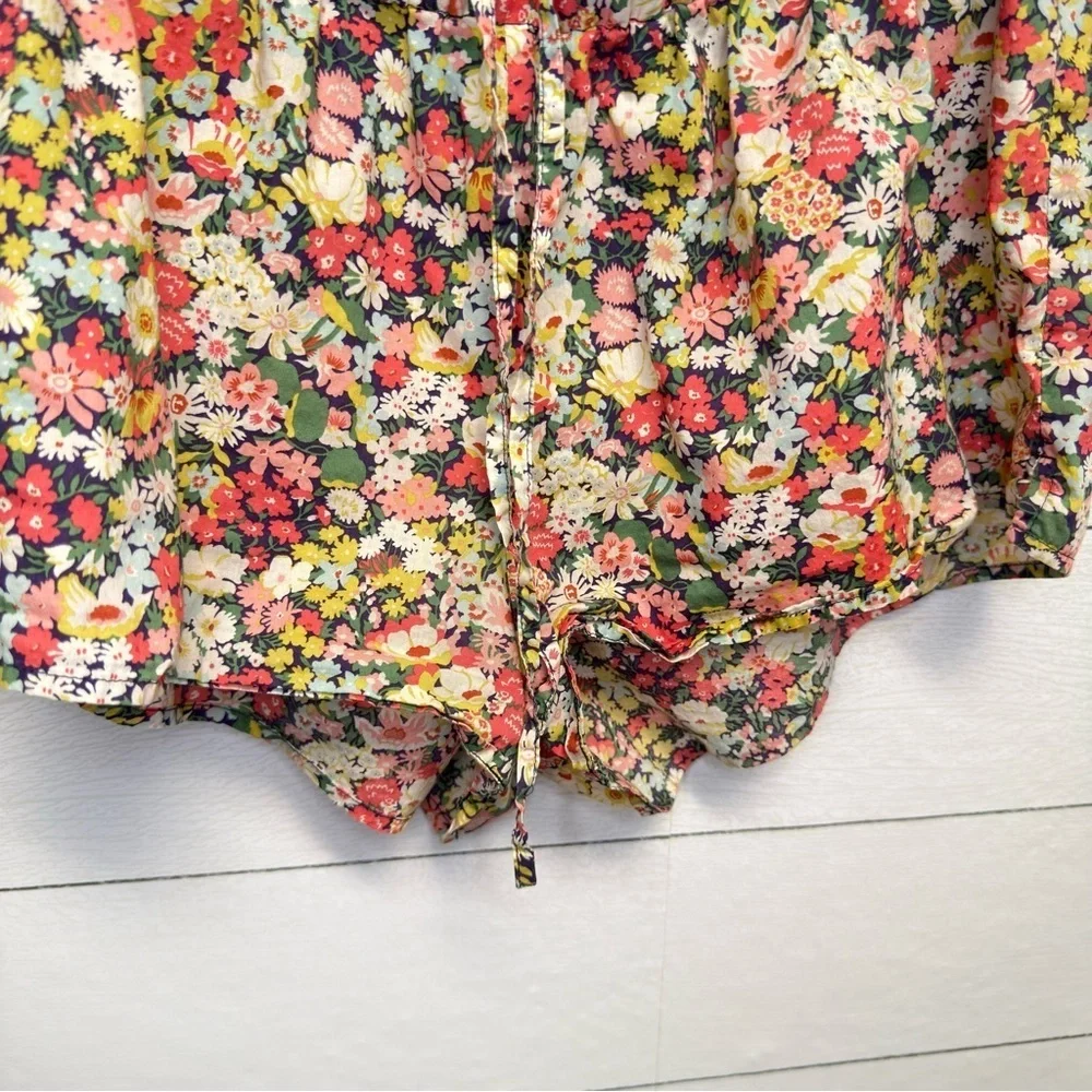 J.Crew Floral Pull-On PJ Shorts – Elastic Waist, Lightweight Cotton (Size S)